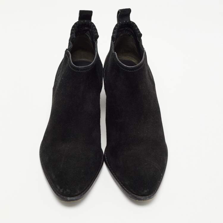 Pre Owned Alexander Wang Black Suede Gabi Ankle Boots Size 39