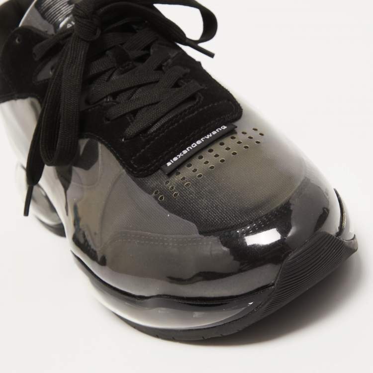 Pre Owned Alexander Wang Black Suede and PVC Low Top Sneakers Size 40