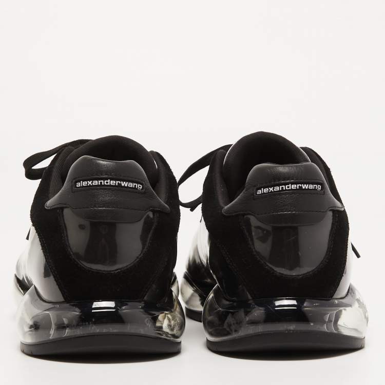 Pre Owned Alexander Wang Black Suede and PVC Low Top Sneakers Size 40