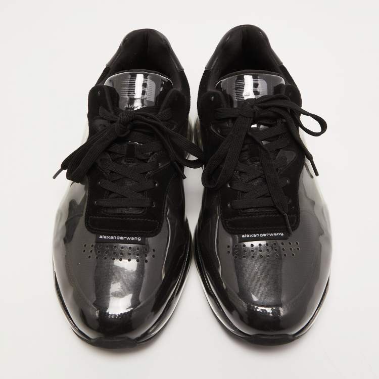 Pre Owned Alexander Wang Black Suede and PVC Low Top Sneakers Size 40