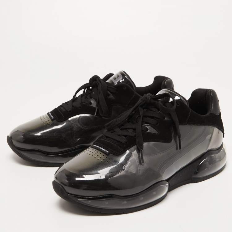 bred Hilse Aja Alexander Wang Black Suede and PVC Low Top Sneakers Size 40 Alexander Wang  | TLC