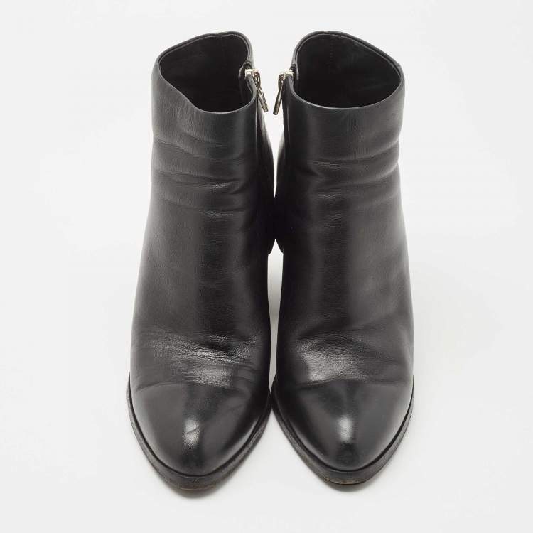 Pre Owned Alexander Wang Black Leather Cut Out Kori Ankle Boots Size 38.5