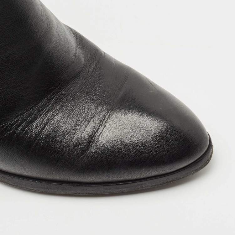 Pre Owned Alexander Wang Black Leather Cut Out Kori Ankle Boots Size 38.5