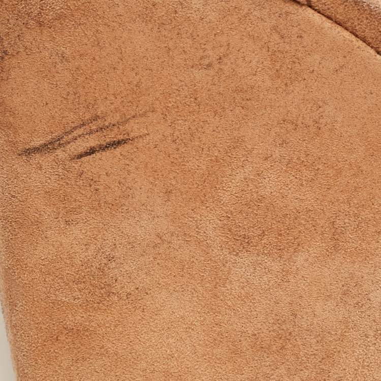 Pre Owned Alexander Wang Beige Suede and PVC Erika Wedge Sandals Size 38.5