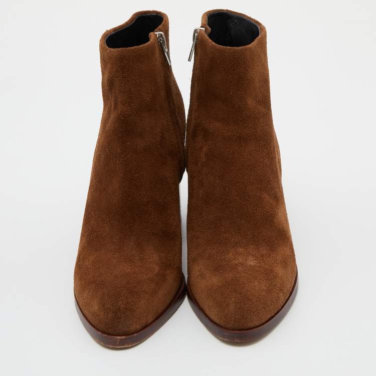 مملوكة مسبقًا Alexander Wang Brown Suede Gabi Ankle Booties Size 39.5