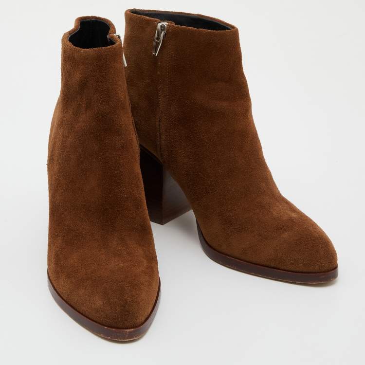 مملوكة مسبقًا Alexander Wang Brown Suede Gabi Ankle Booties Size 39.5