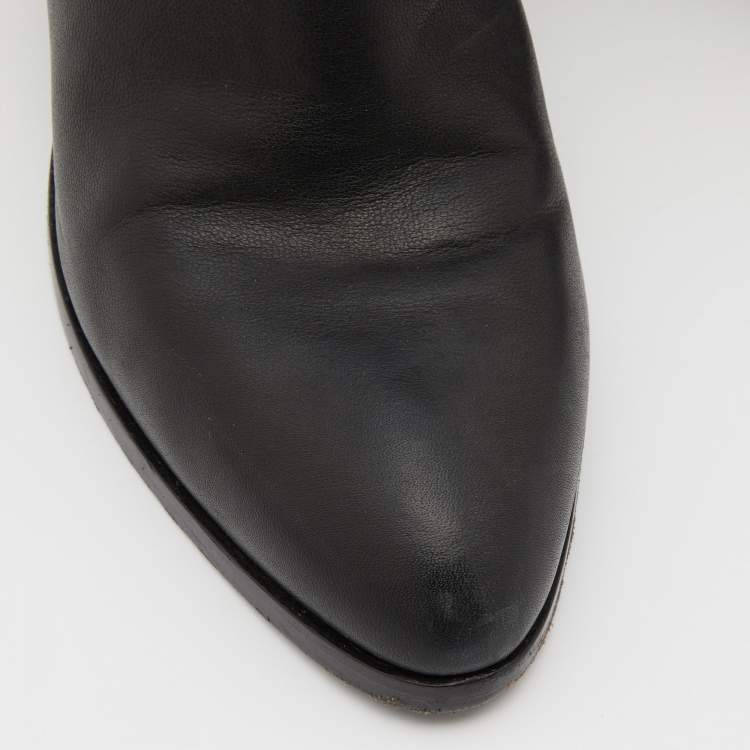 Pre Owned Alexander Wang Black Leather Gabi Ankle Booties Size 39.5
