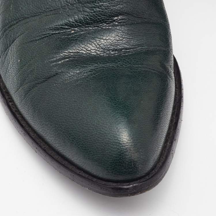 Pre Owned Alexander Wang Green Leather Cut Out Kori Ankle Boots Size 38