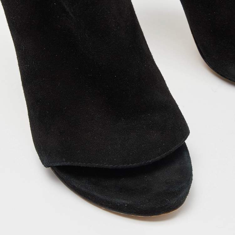 Pre Owned Alexander Wang Black Leather and Suede Ankle Boots Size 38