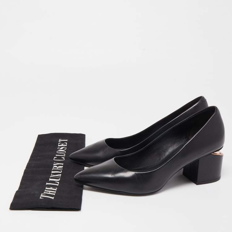 Pre Owned Alexander Wang Black Leather Simona Pumps Size 37