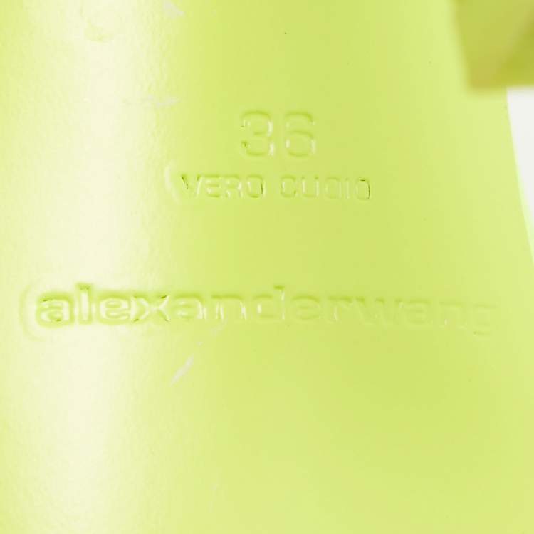 Pre Owned Alexander Wang Neon Green Neoprene Dahlia Sandals Size 36