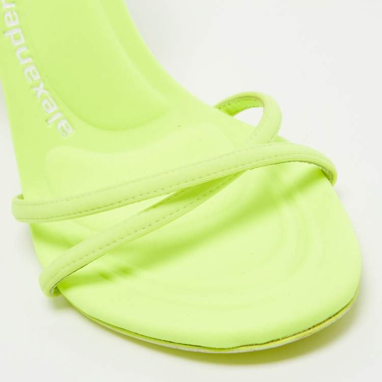 Pre Owned Alexander Wang Neon Green Neoprene Dahlia Sandals Size 36