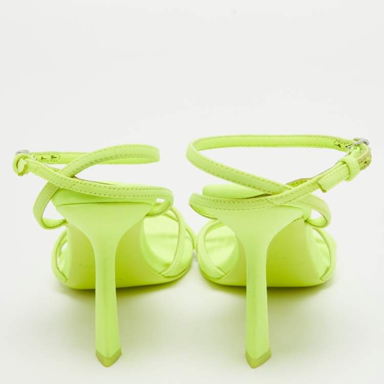 Pre Owned Alexander Wang Neon Green Neoprene Dahlia Sandals Size 36