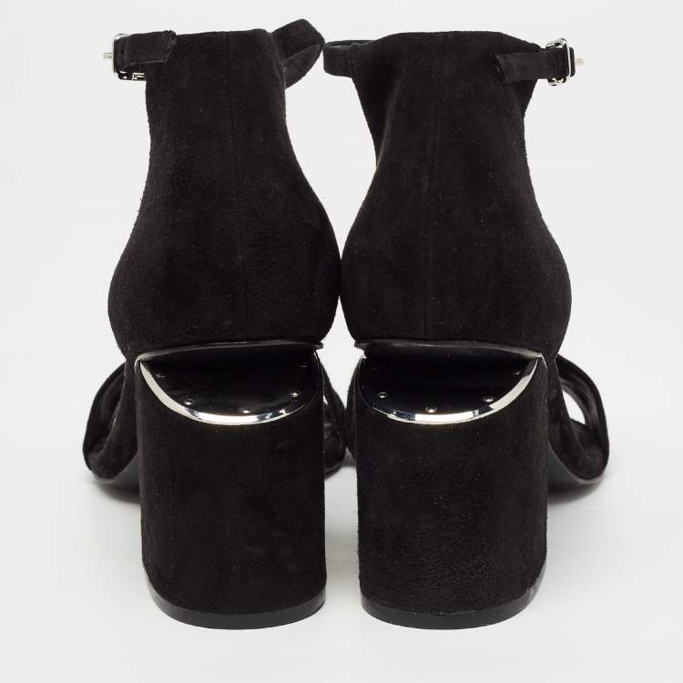 Pre Owned Alexander Wang Black Suede Abby Ankle Strap Sandals Size 40.5