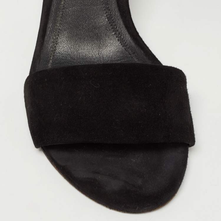 Pre Owned Alexander Wang Black Suede Abby Ankle Strap Sandals Size 40.5