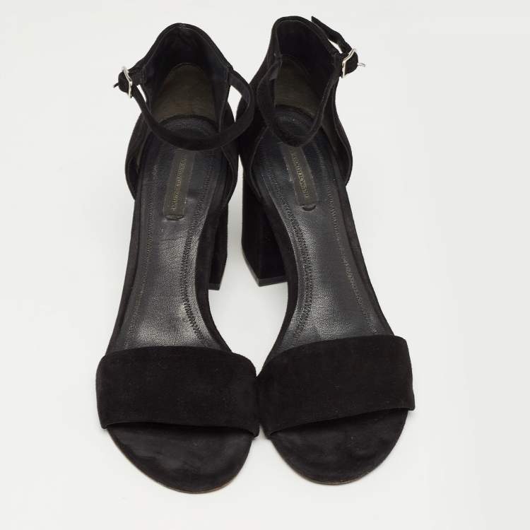 Pre Owned Alexander Wang Black Suede Abby Ankle Strap Sandals Size 40.5