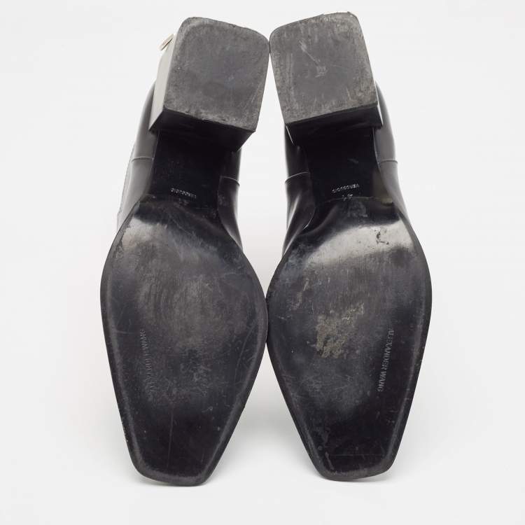 Pre Owned Alexander Wang Black Leather Ankle Boots Size 41