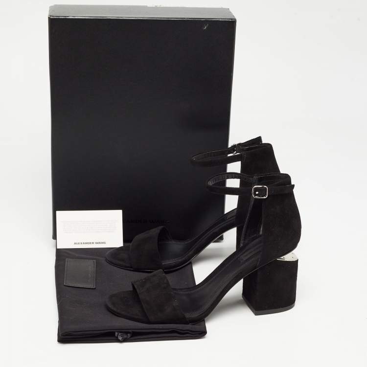 Pre Owned Alexander Wang Black Suede Abby  Sandals Size 39