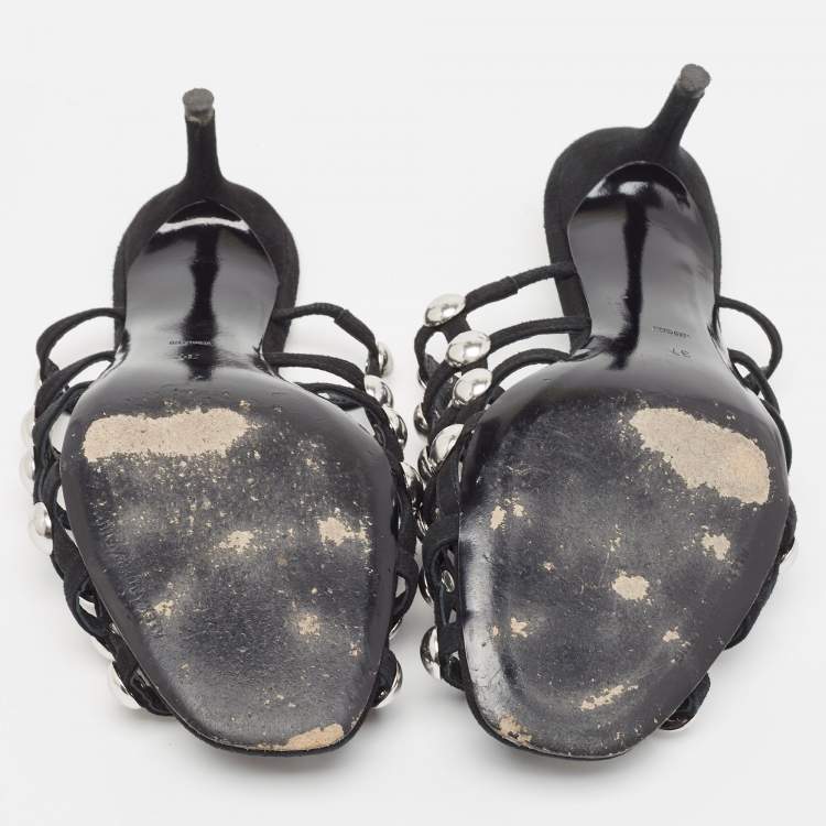 Pre Owned Alexander Wang Black Suede Sofia Mules Size 37