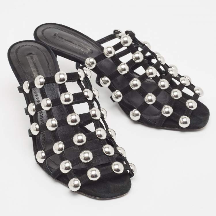 Pre Owned Alexander Wang Black Suede Sofia Mules Size 37