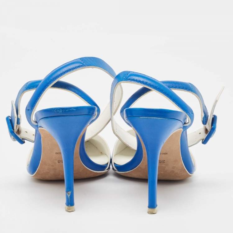 Pre Owned Alexander Wang Blue Leather Ankle Strap Pumps Size 36