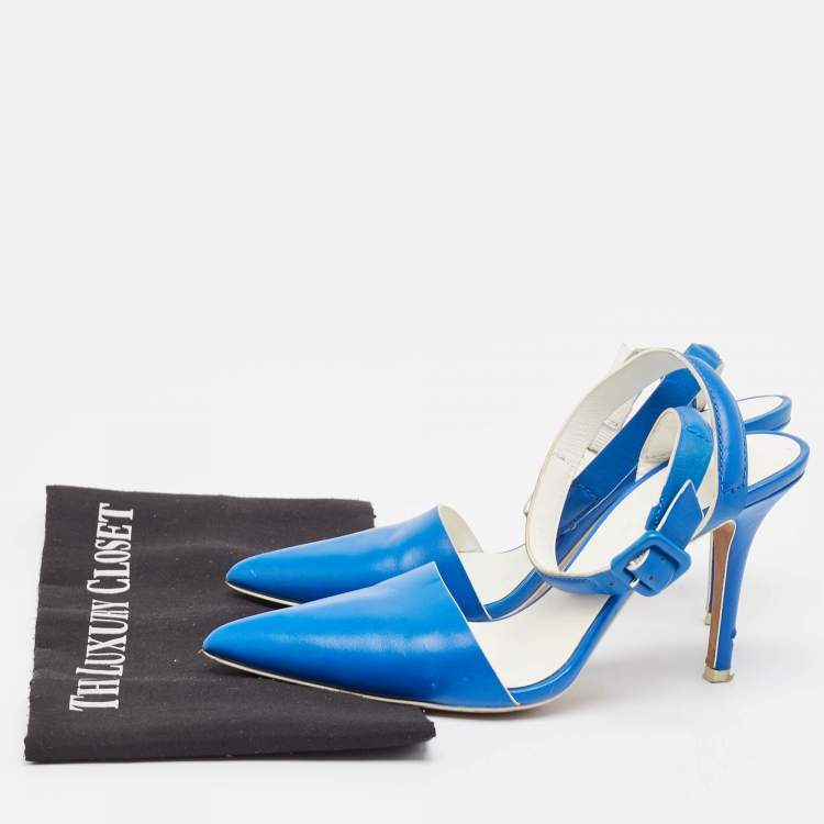 Pre Owned Alexander Wang Blue Leather Ankle Strap Pumps Size 36