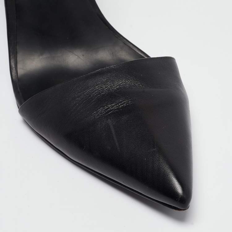 Pre Owned Alexander Wang Black Leather Ankle Strap Pumps Size 38.5