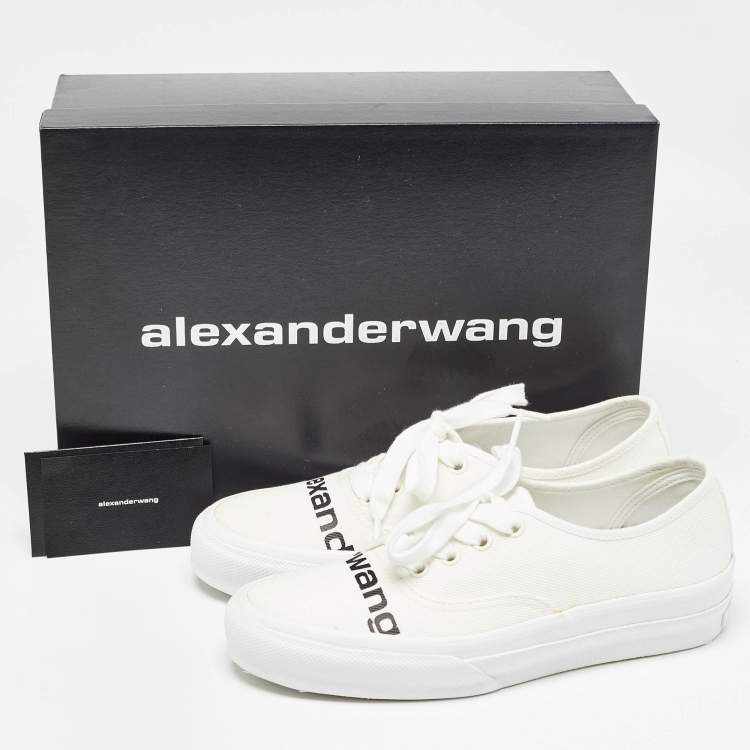 Pre Owned Alexander Wang White Canvas Dropout Sneakers Size 37.5