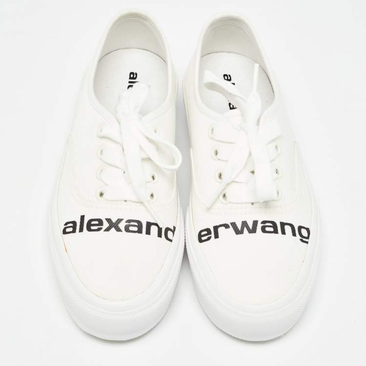Pre Owned Alexander Wang White Canvas Dropout Sneakers Size 37.5