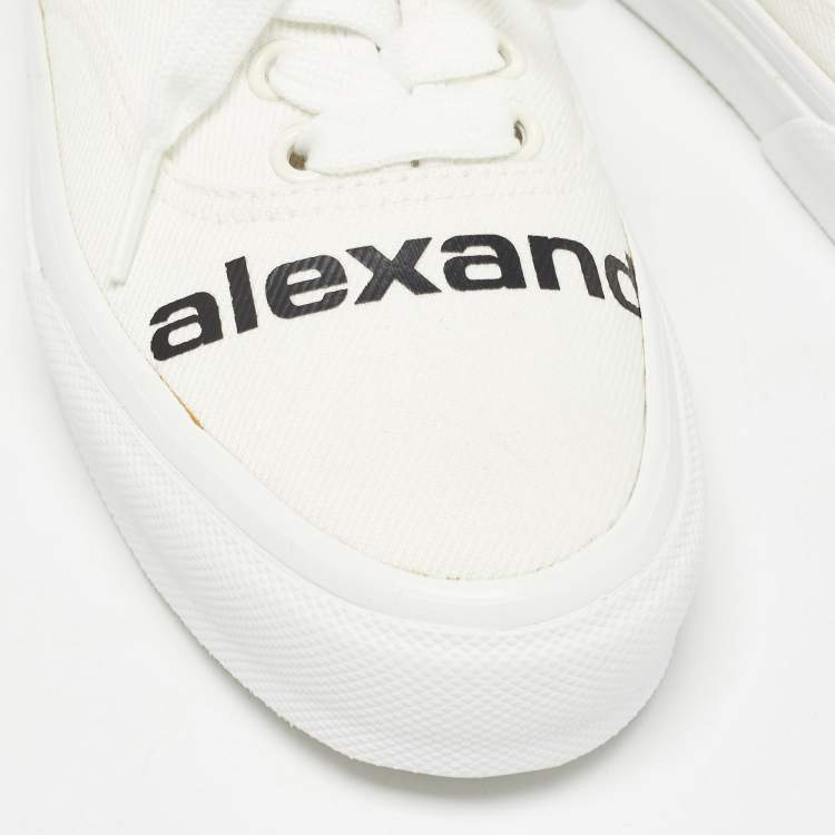 Pre Owned Alexander Wang White Canvas Dropout Sneakers Size 37.5