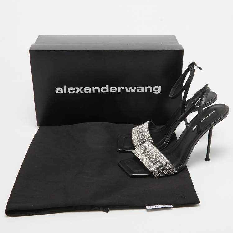 Pre Owned Alexander Wang Black Leather Julie Sandals Size 36