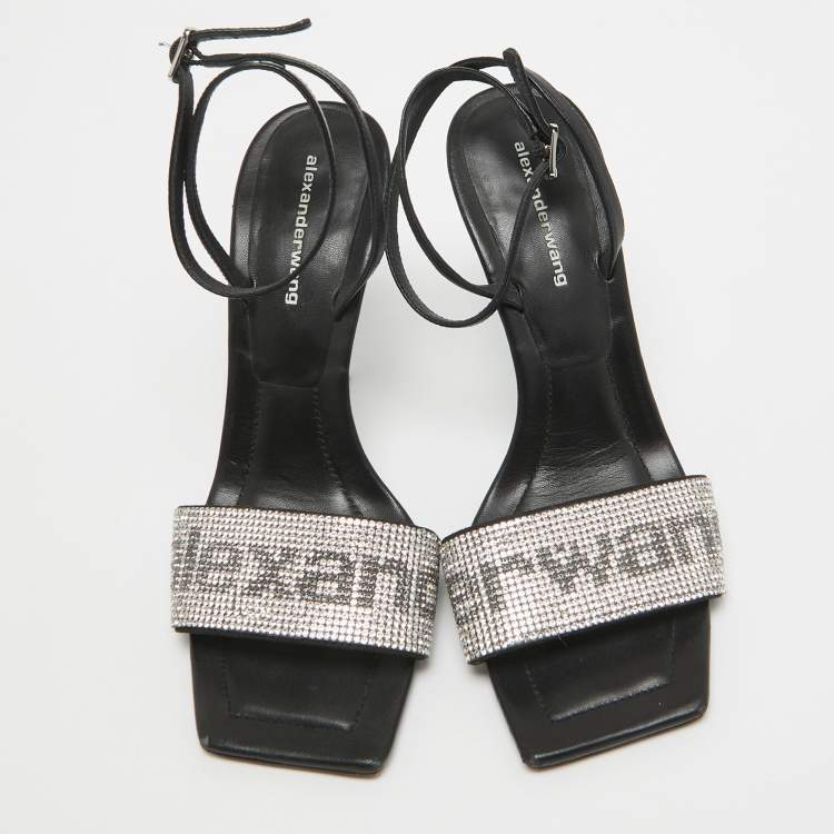 Pre Owned Alexander Wang Black Leather Julie Sandals Size 36