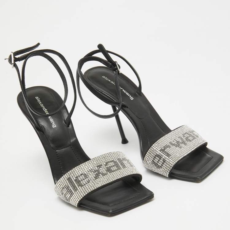 Pre Owned Alexander Wang Black Leather Julie Sandals Size 36