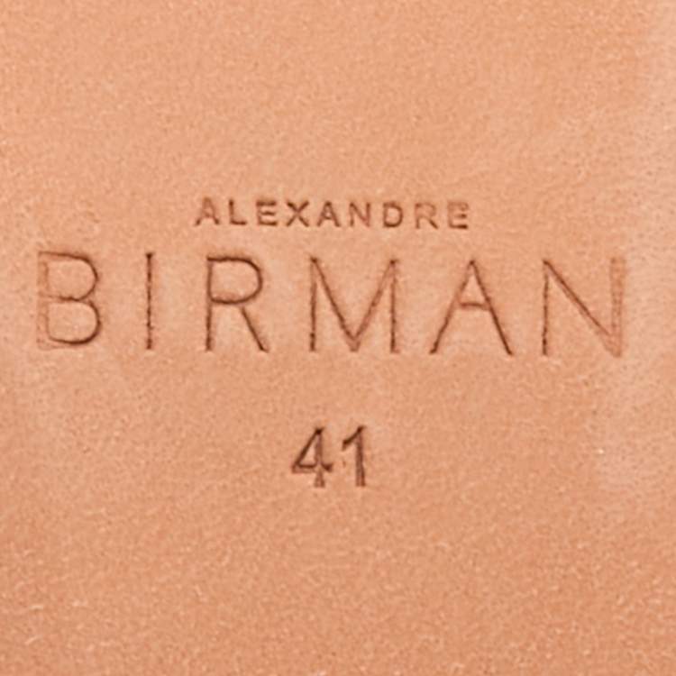Pre Owned Alexandre Birman Tan Leather Clarita Collapsible Ballet Flats Size 41