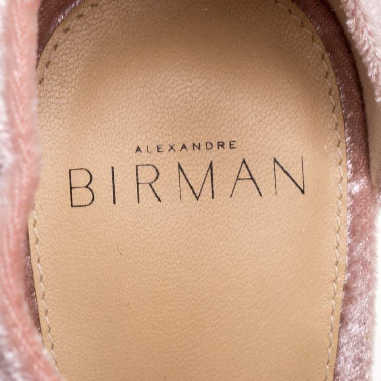 Pre Owned Alexandre Birman Light Pink Velvet Lolita Sandals Size 38