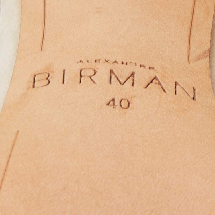 Pre Owned Alexandre Birman Beige Canvas and Suede Clarita Sandals Size 40
