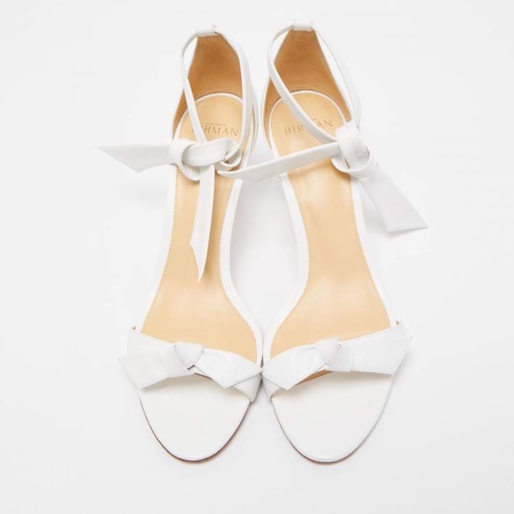 Pre Owned Alexandre Birman White Leather Clarita Sandals Size 41