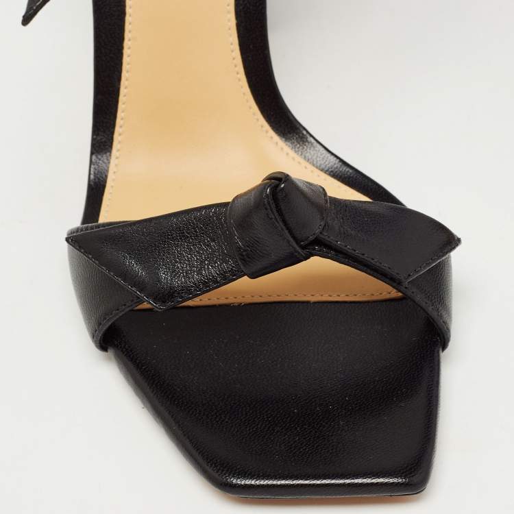 Pre Owned Alexandre Birman Black Leather Clarita  Ankle Strap Sandals Size 37.5