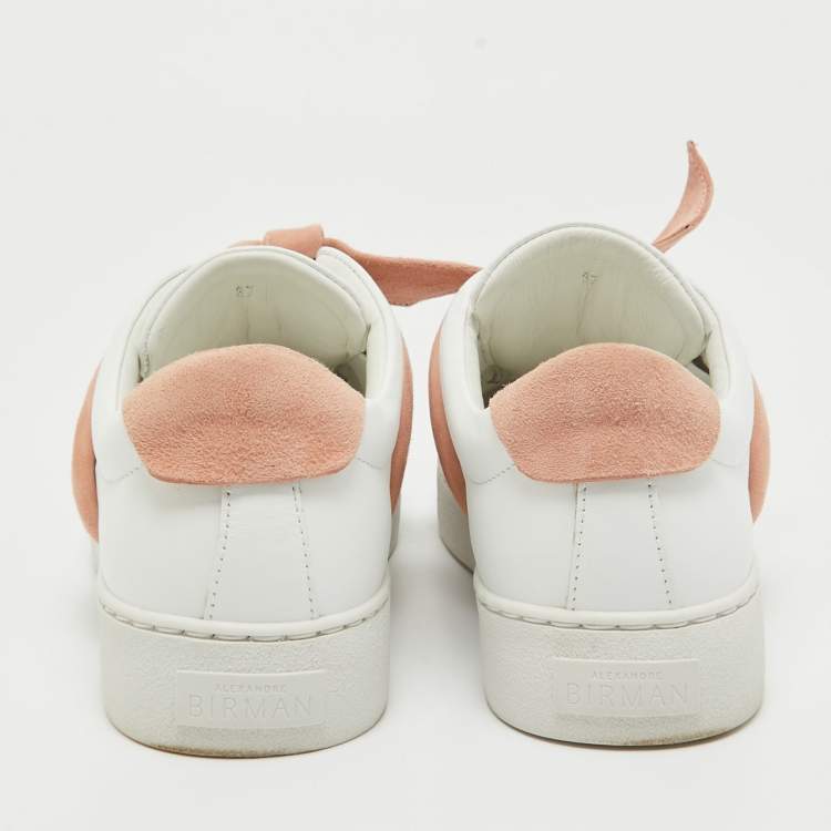 Pre Owned Alexandre Birman White Leather Low Top Sneakers 37