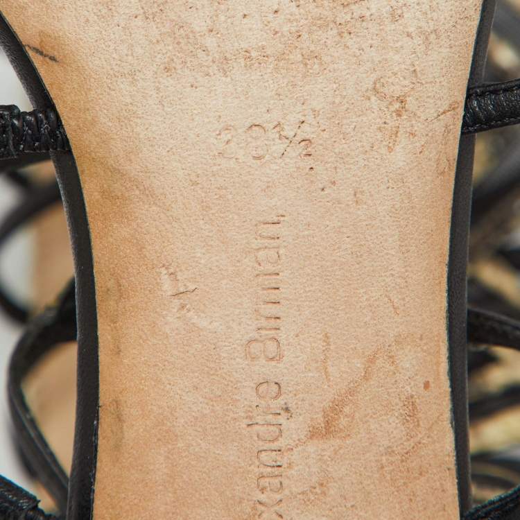 Pre Owned Alexandre Birman Multicolor Snakeskin Leather Abbe Gladiator Flat Sandals Size 38.5