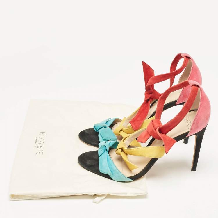 Pre Owned Alexandre Birman Multicolor Suede Ankle Strap Sandals Size 37