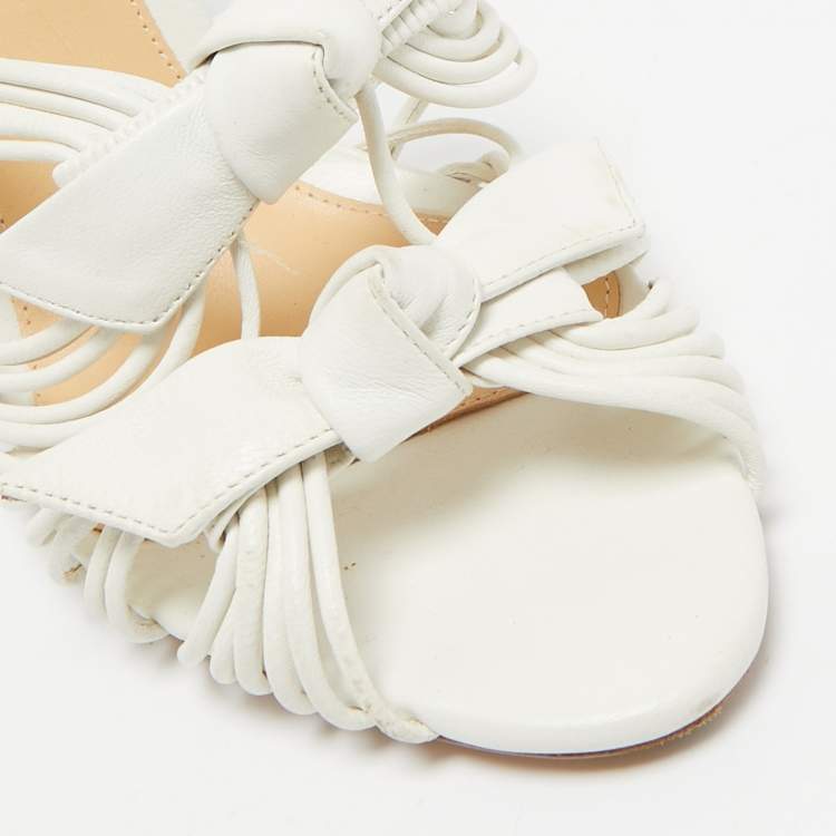 Pre Owned Alexandre Birman White Leather Dallas Strappy Sandals Size 36