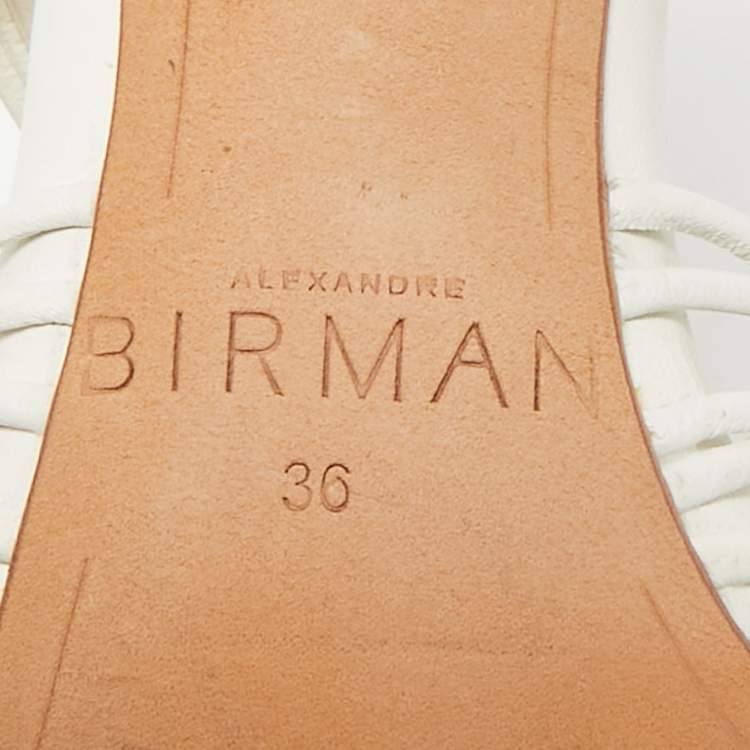 Pre Owned Alexandre Birman White Leather Dallas Strappy Sandals Size 36