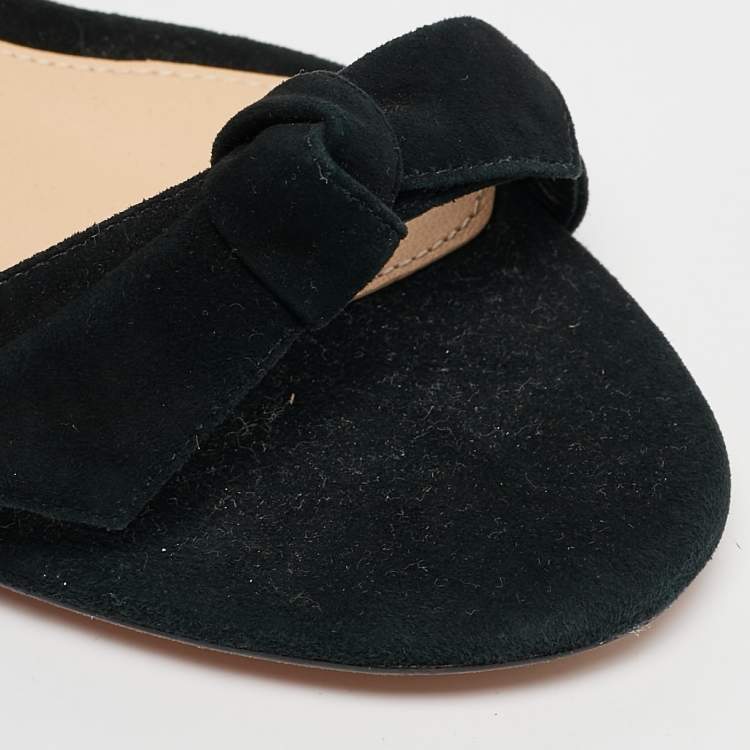 Pre Owned Alexandre Birman Black Suede Clarita Block Heel Sandals Size 37