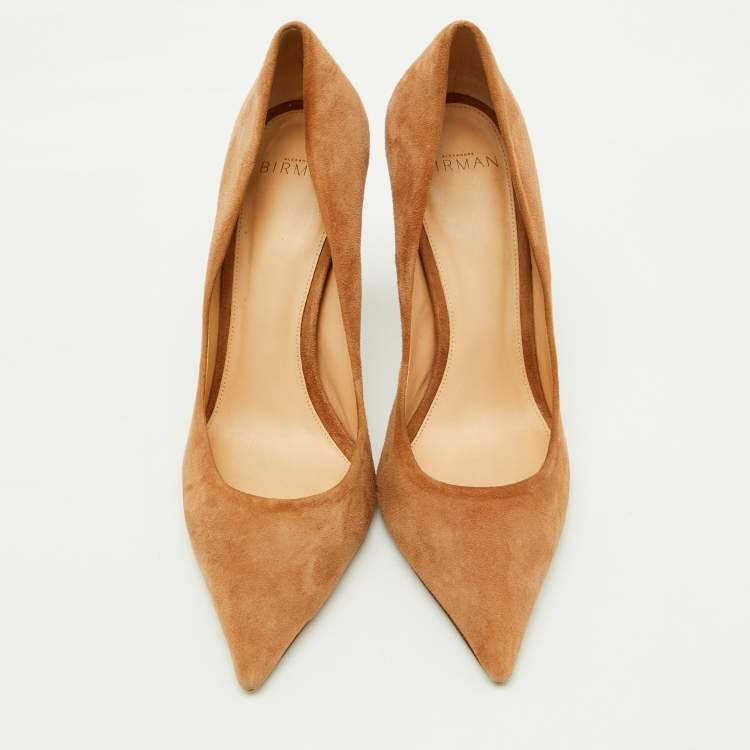 Pre Owned Alexandre Birman Beige Suede Pointed Toe Pumps Size 37.5