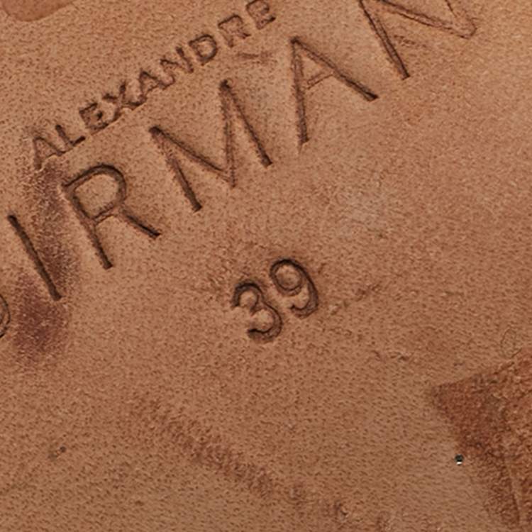Pre Owned Alexandre Birman Brown Leather Harper Ankle Strap Sandals Size 39