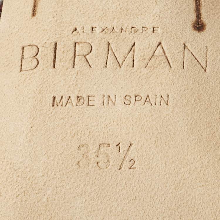 Pre Owned Alexandre Birman Burgundy Patent Leather Bow Slingback Pumps Size 35.5