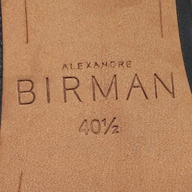 مملوكة مسبقًا Alexandre Birman Black Leather Ankle Strap Sandals Size 40.5