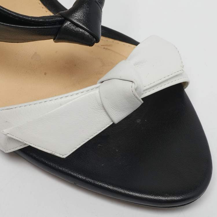 مملوكة مسبقًا Alexandre Birman Black Leather Ankle Strap Sandals Size 40.5