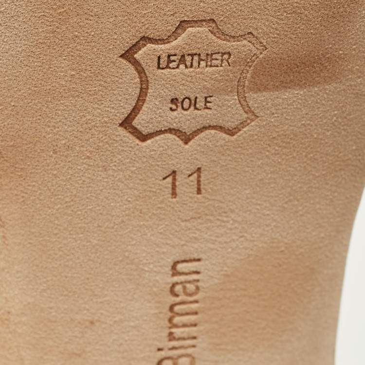 Pre Owned Alexandre Birman Size 41.5 Beige Leather Lolita Knot Ankle Strap Sandals